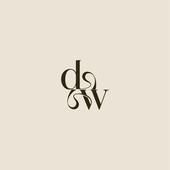 elegant wedding DW luxurious concept dynamic line monogram logo letter