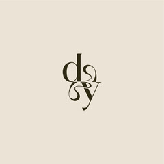 elegant wedding DY luxurious concept dynamic line monogram logo letter