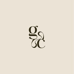 elegant wedding dynamic line monogram logo letter luxurious concept GC