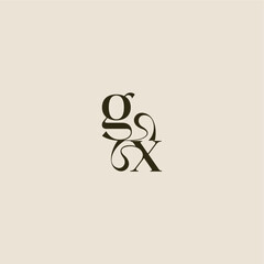 elegant wedding dynamic line monogram logo letter luxurious concept GX