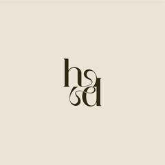 Fototapeta premium elegant wedding dynamic line monogram logo letter luxurious concept HD