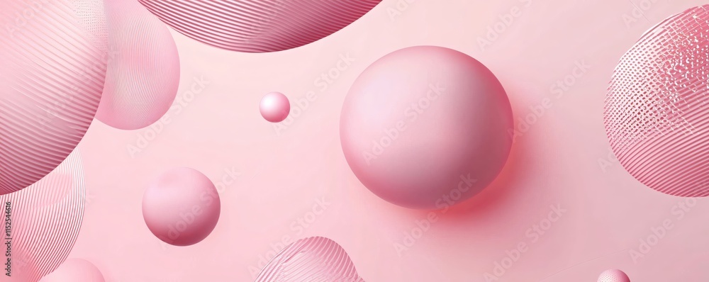 Poster abstract pink background with circles and lines for modern design projects