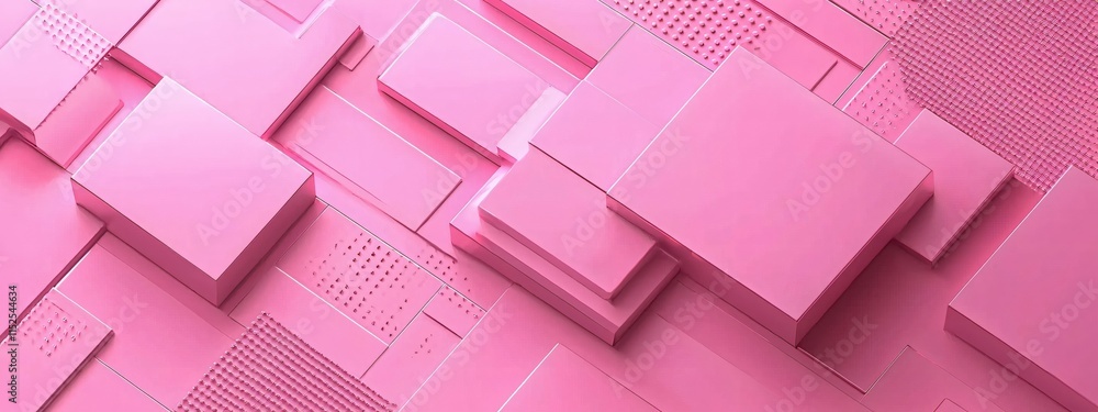Poster abstract pink geometric shapes background with textures and layers for design projects