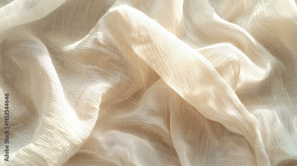 Aufkleber soft textured cream fabric with elegant draping and subtle sheen