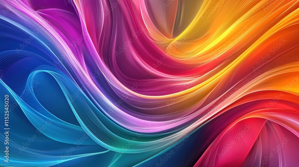 Poster vibrant colorful abstract background with flowing waves and smooth curves