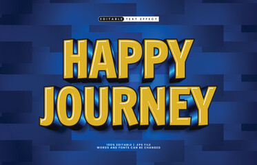 happy journey editable text effect with a hero and game text style