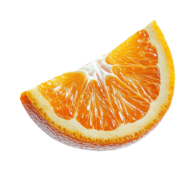 Fresh orange slice isolated on white background, vibrant juicy fruit wedge, perfect for food, drinks, and natural healthy eating concepts isolated on transparent background