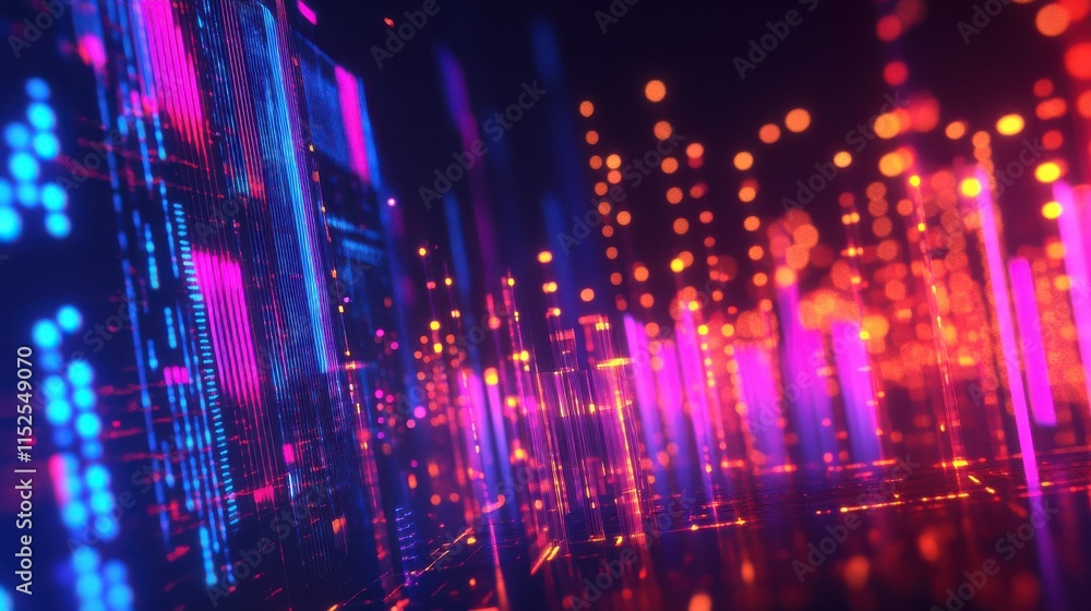 Aufkleber vibrant abstract digital background with colorful light patterns