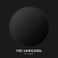Obraz premium Black Planet of HD 149026b Space Illustration. Hot Jupiter Planet