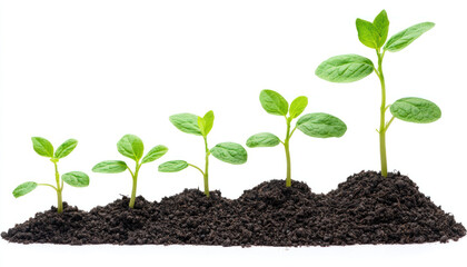 Naklejka premium A symbolic plant growing into business growth chart shape, representing natural progress and success