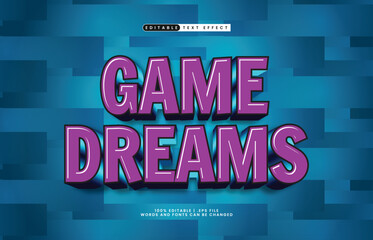Fototapeta premium game dreams editable text effect with a hero and game text style