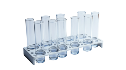 Test tubes, transparent background