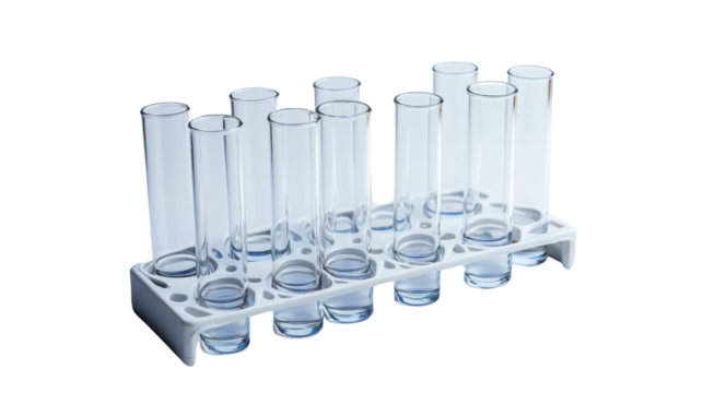 Test tubes, transparent background