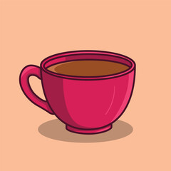 a cup of coffee in a red ceramic cup