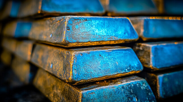 A blurred image of stacked gold bars evoking a sense of wealth, luxury, and the elusive pursuit of success amidst chaotic surroundings symbolizing stability in a world of uncertainty

