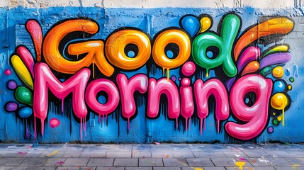 Vibrant Good Morning Graffiti Mural