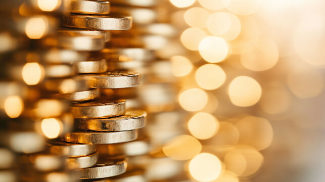 A blurred image of stacked gold bars evoking a sense of wealth, luxury, and the elusive pursuit of success amidst chaotic surroundings symbolizing stability in a world of uncertainty

