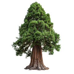 Majestic Giant Sequoia Tree Isolated on Black Background: A Symbol of Nature's Grandeur and Longevity