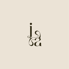 elegant wedding dynamic line monogram logo letter luxurious concept JA