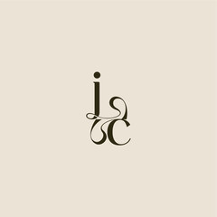 elegant wedding dynamic line monogram logo letter luxurious concept JC