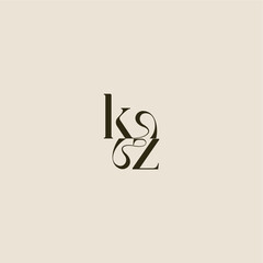 elegant wedding dynamic line monogram logo letter luxurious concept KZ