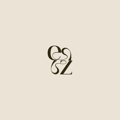 elegant wedding EZ luxurious concept dynamic line monogram logo letter