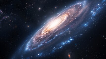 Fototapeta premium Majestic Spiral Galaxy: A Celestial Tapestry of Stars and Cosmic Dust