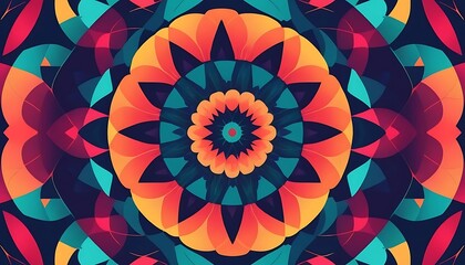 Fototapeta premium Vibrant Abstract Mandala Colorful Floral Design