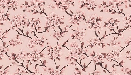 Delicate Pink Blossoms Seamless Floral Pattern Design
