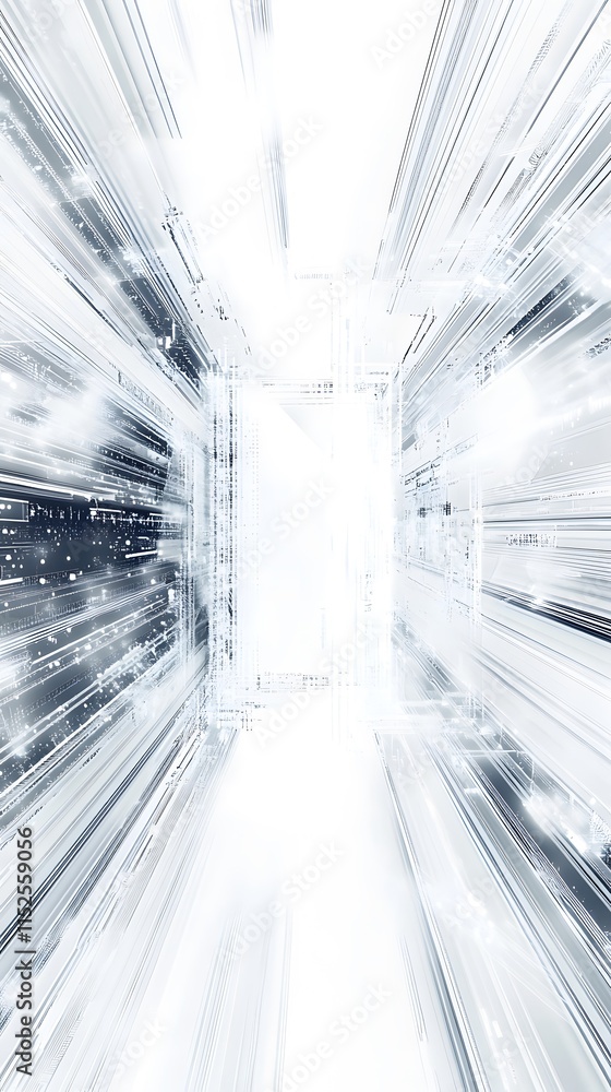 Poster abstract digital representation of converging lines and white space