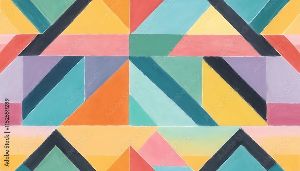 Poster abstract geometric colorful painted triangle pattern