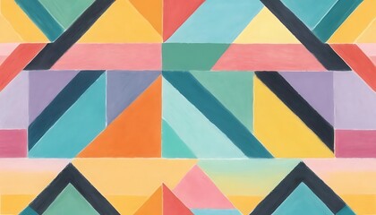 Abstract Geometric Colorful Painted Triangle Pattern
