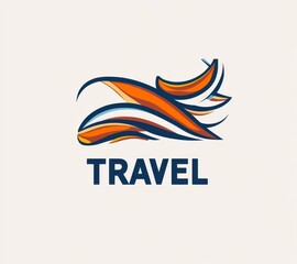 Naklejka premium Abstract, stylized logo for a travel company featuring the text 