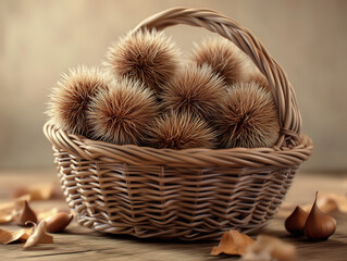 바구니 속 밤송이