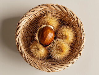 바구니 속 밤송이