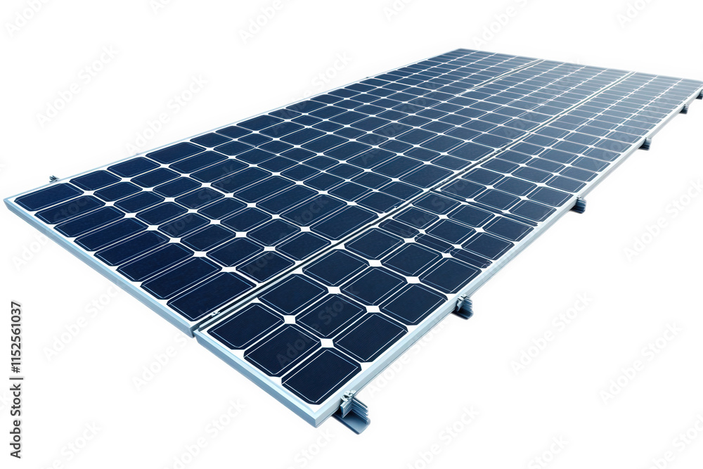 Aufkleber a close-up view of a solar panel. featuring a series of dark blue photovoltaic cells arranged in a g
