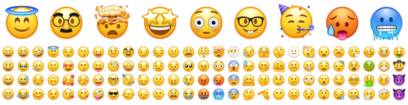 All Current Emoji Face: Pixel-perfect Vector SVG