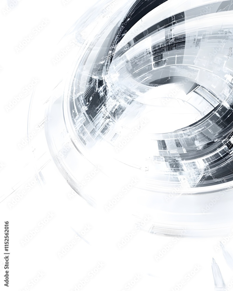 Poster abstract grayscale swirling 3d structure