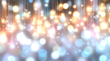 A high-tech digital data transfer concept with vibrant lights and depth showcasing network abilities, technological processes, digital storages, and scientific advancements in a blurred bright tone ba