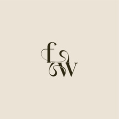 elegant wedding FW luxurious concept dynamic line monogram logo letter