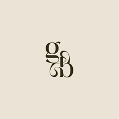 elegant wedding GB luxurious concept dynamic line monogram logo letter