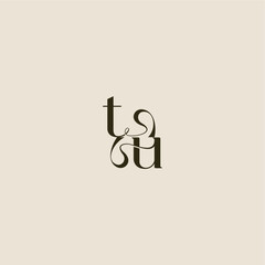 luxurious concept TU dynamic line monogram logo letter elegant wedding