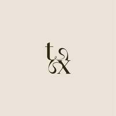 luxurious concept TX dynamic line monogram logo letter elegant wedding