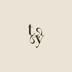 luxurious concept TY dynamic line monogram logo letter elegant wedding