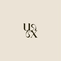 luxurious concept UX dynamic line monogram logo letter elegant wedding