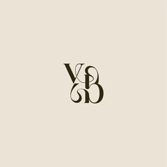 luxurious concept VB dynamic line monogram logo letter elegant wedding