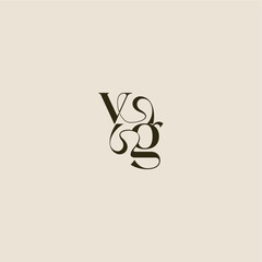 luxurious concept VG dynamic line monogram logo letter elegant wedding
