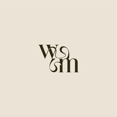 luxurious concept WM dynamic line monogram logo letter elegant wedding
