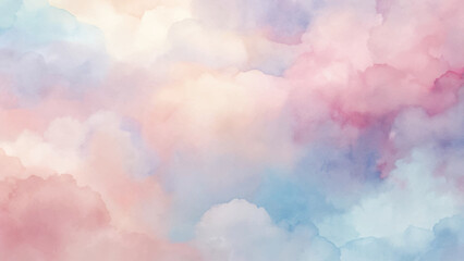 Fototapeta premium A gentle blend of pastel colors forms soft clouds, creating a serene and calming visual experience.