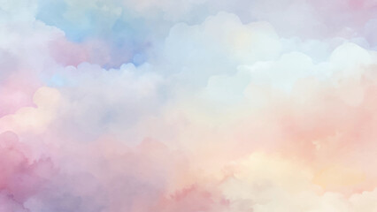 Gentle pastel hues blend seamlessly in a cloud-like formation, creating a soothing and artistic backdrop.